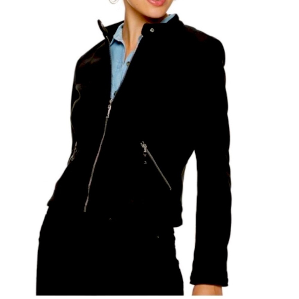 Juniors' Faux Suede Moto Jou Jou Jacket. 
EUC
Size L